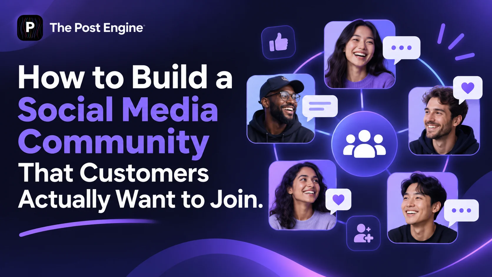 Social media community showing customers connecting through conversations, shared interests, member participation, and engagement around a brand community.
